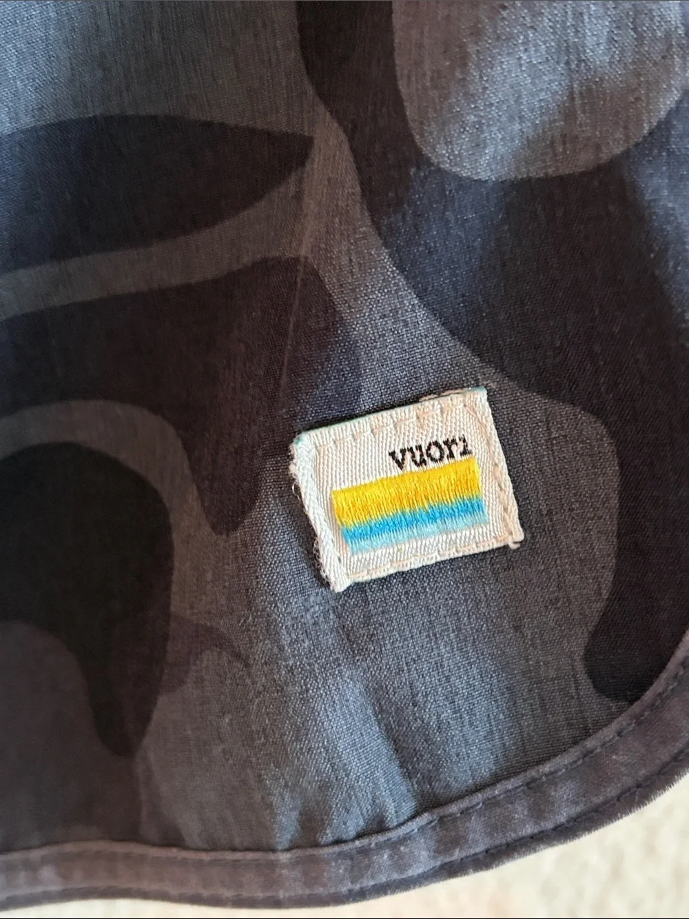 Vuori Navy Camo Swim Board Shorts with White Drawstring